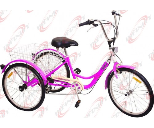  6-Speed SHIMANO Shifter 24" 3-Wheel Adult Tricycle Bicycle Trike Cruise Bike/Rossie